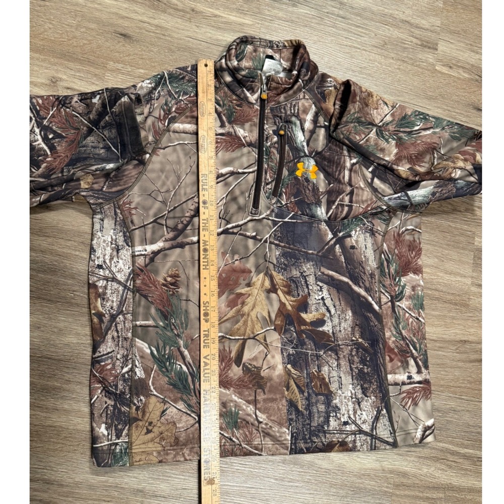 Under Armour Mens RealTree AP Camo 1/4 Zip Fleece Pullover Hunting Jacket MD - Picture 6 of 7